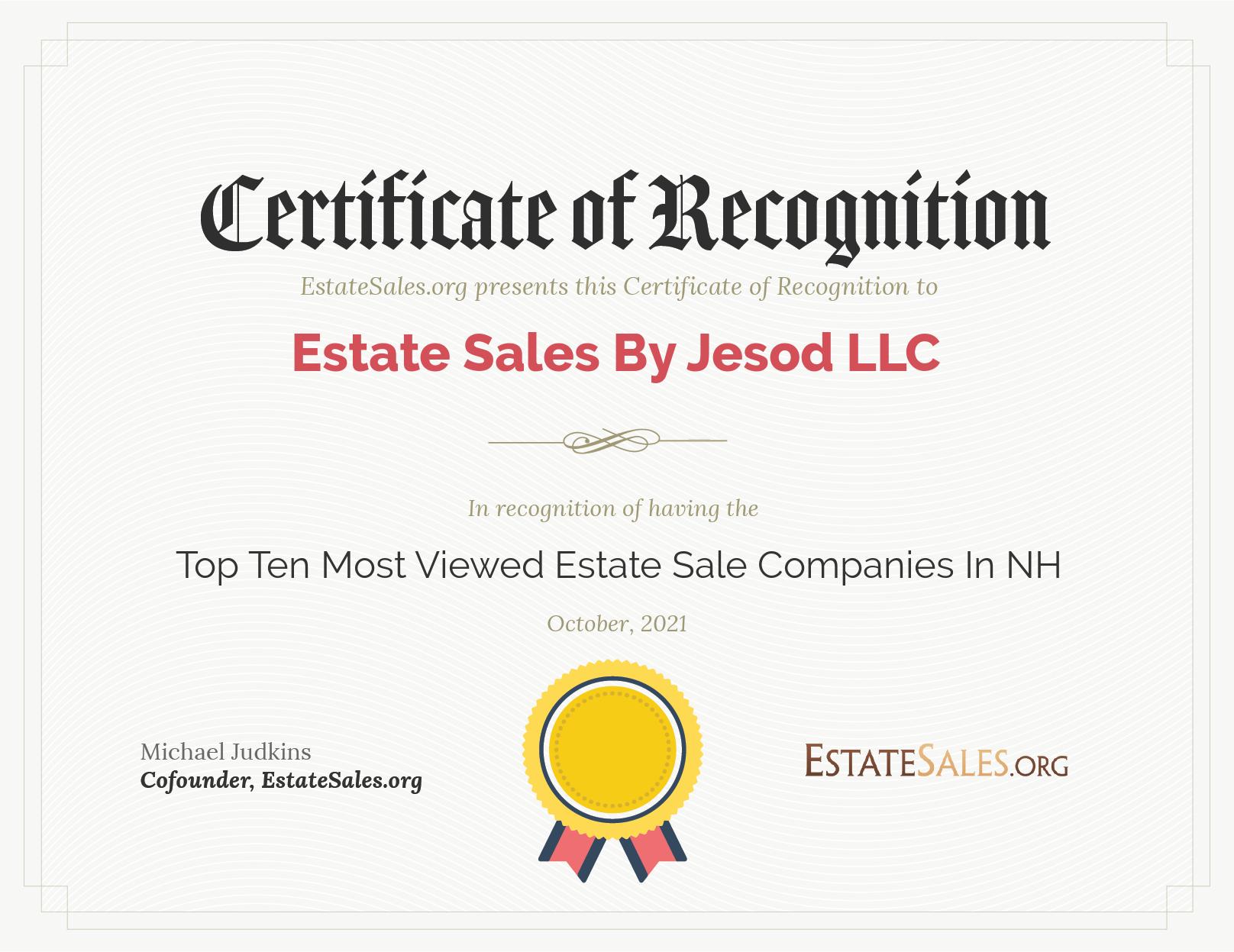We’re One Of The Top 10 Most Viewed Estate Sale Companies In NH!