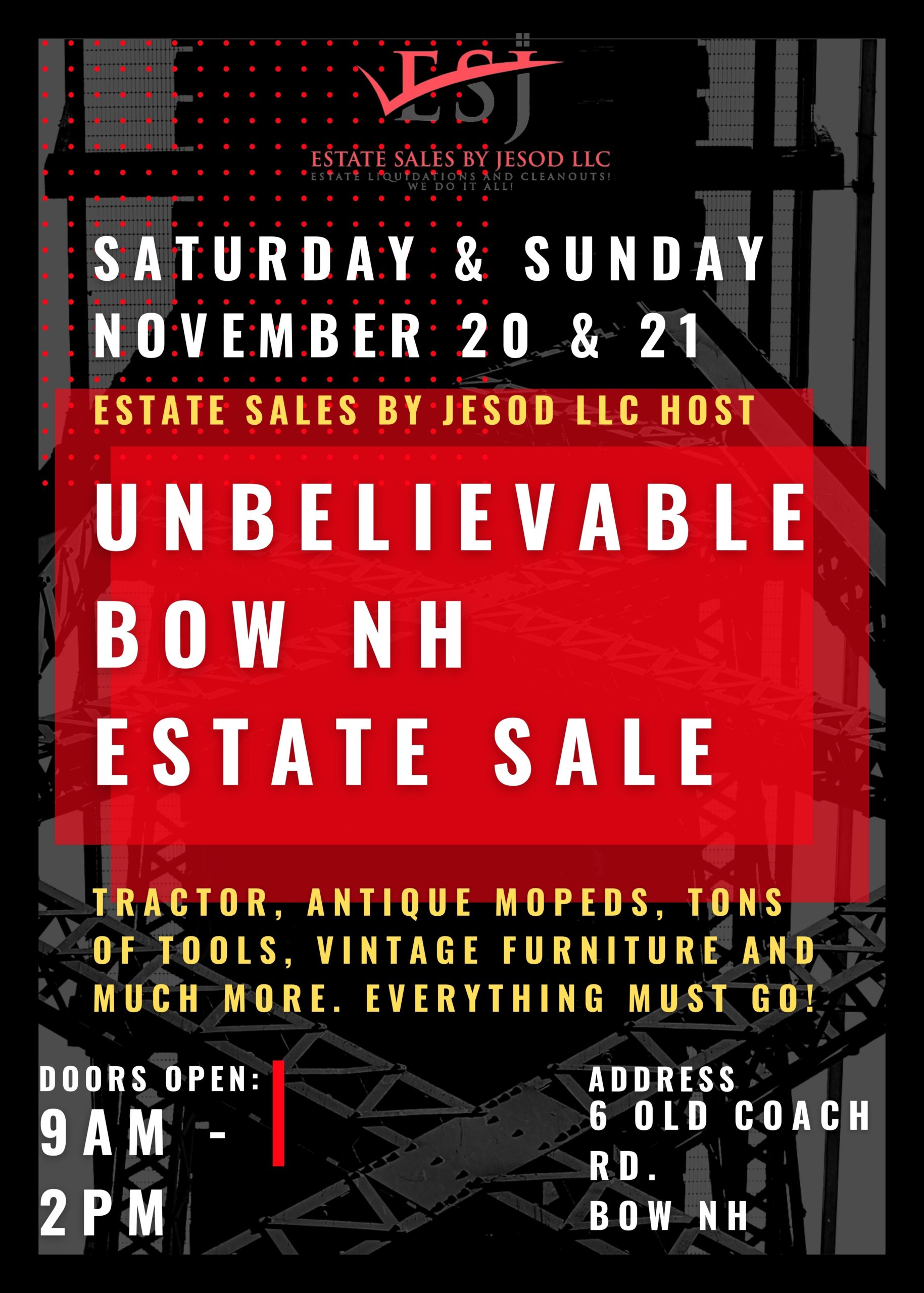 Upcoming Sale in Bow, NH – November 20 & 21, 2021