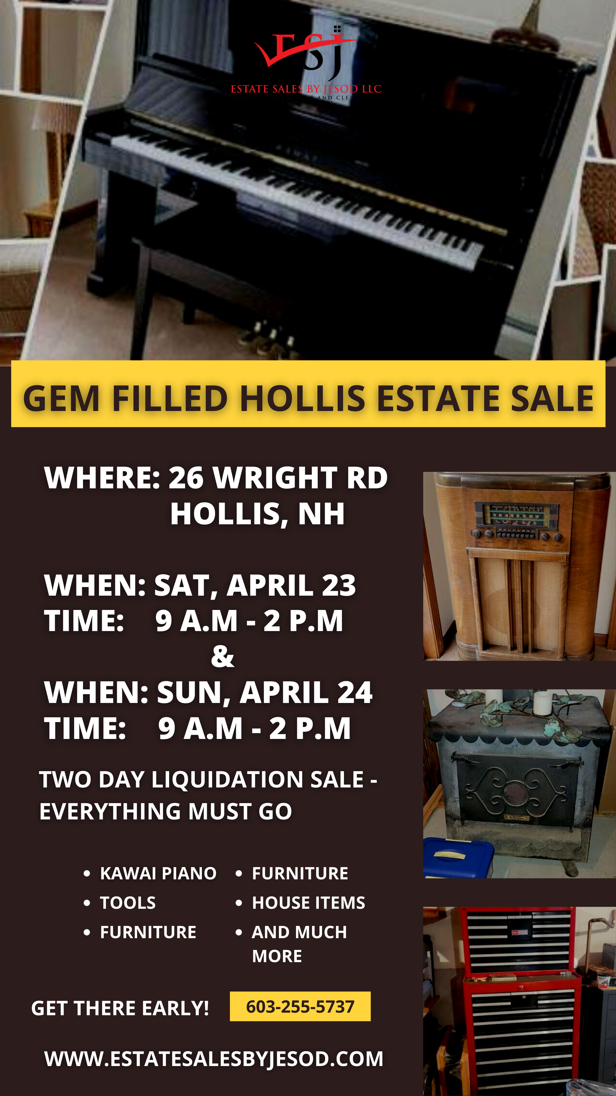 Upcoming Sale in Hollis, NH -April 23 & 24, 2022